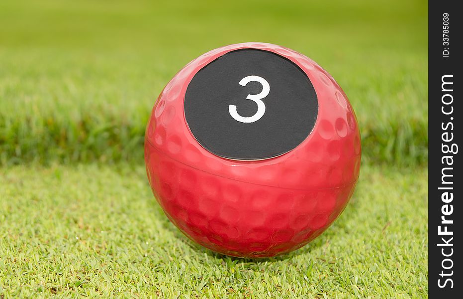 Red ball as a number of hole in golf