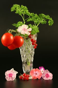 Tomatoes, Currant, Flowers Stock Photos Tomatoes, Currant, Flowers Stock Photos
