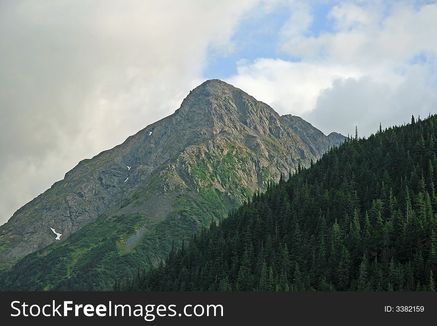 Alaska with mountains in background.