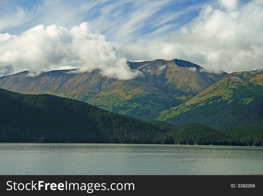 Morning in Alaska with cloud formations.