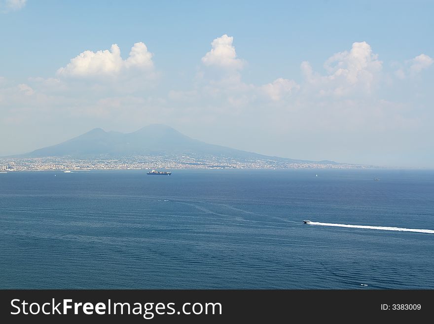 Sea View On Vesuvius Volcano