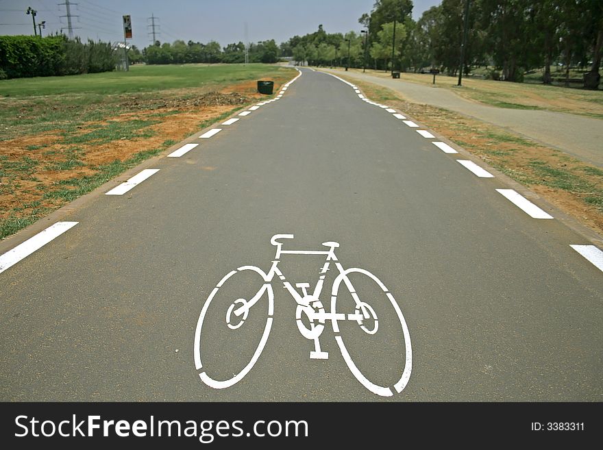 Cyclelane Sign On Tarmac