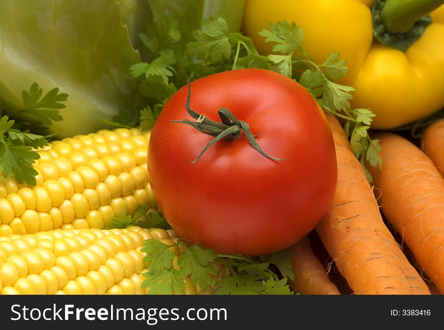 Fresh red tomato ad vegetable
