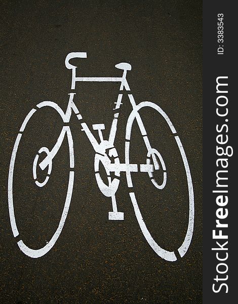 Cyclelane Sign On Tarmac