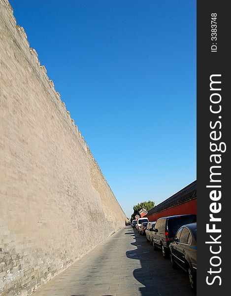 The high and long wall, shot at east side of forbidden city, Beijing China. The high and long wall, shot at east side of forbidden city, Beijing China