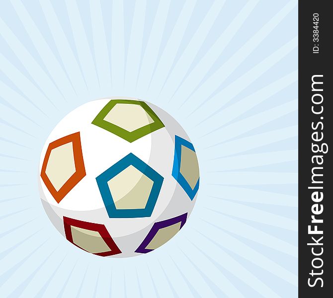 Illustration of a multicolor soccer ball (vector). Illustration of a multicolor soccer ball (vector)