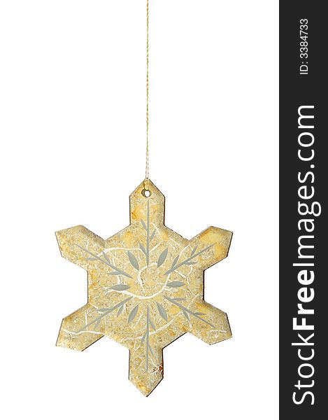 Star Christmas decoration isolated on white background hand crafted. Star Christmas decoration isolated on white background hand crafted