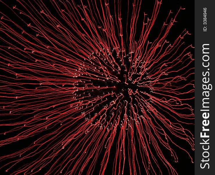 Red Fireworks Time Lapse