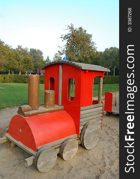 Red Train On Sand