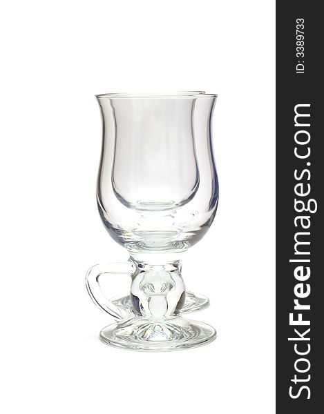 Series object on white - kitchen utensil - cup for irish coffee. Series object on white - kitchen utensil - cup for irish coffee