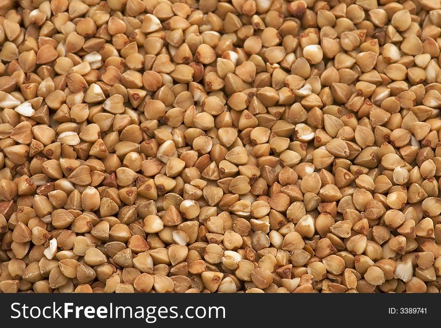 Series object on white - food - buckwheat cereals