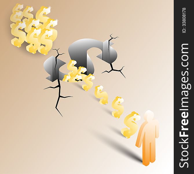 Risk of business money concept. Risk of business money concept