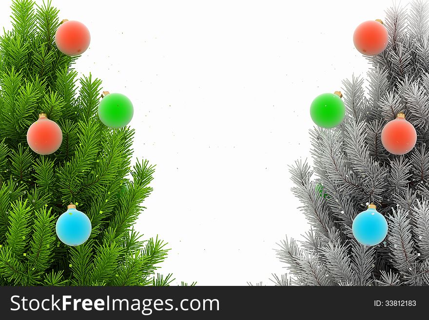 Christmas tree. 3d render image