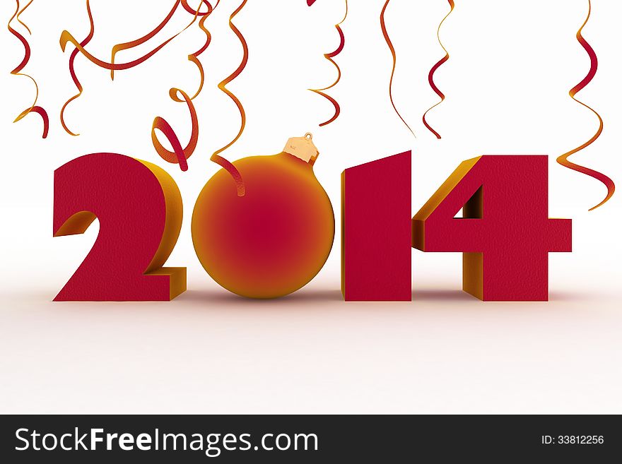 2014 year. 3D image