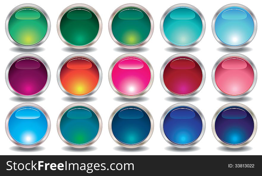 Set of colored web buttons