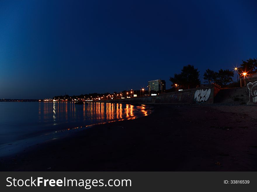 View to Tallinn, Pirita in the evening in the end of summer. View to Tallinn, Pirita in the evening in the end of summer.