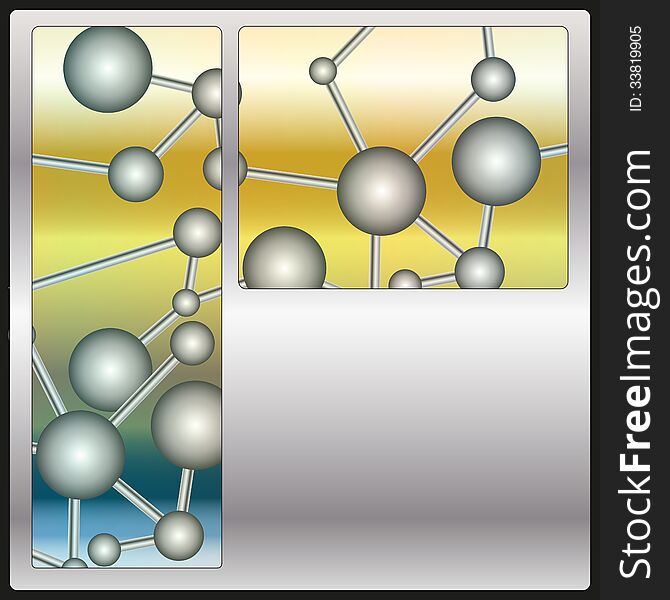 Abstract background with a metal pattern in the form of molecules. Abstract background with a metal pattern in the form of molecules