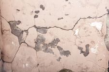 The Crack In The Old Pink Wall Stock Photos