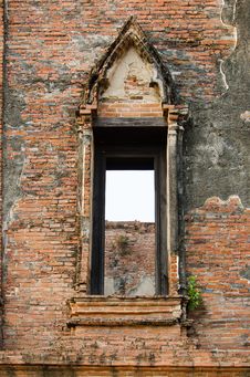 Ruin Opening Windows At Maheyong Ancient Temple, Ayutthaya, Thai Stock Photography Ruin Opening Windows At Maheyong Ancient Temple, Ayutthaya, Thai Stock Photography