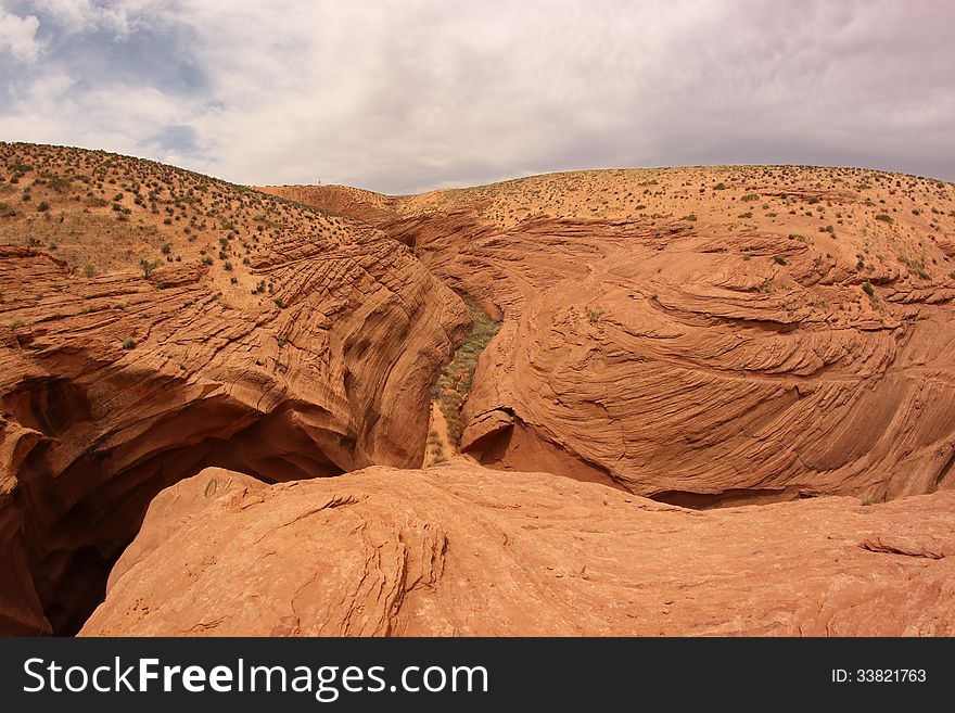 Desert view from Lower Antelope Canyon exit, Arizona, USA