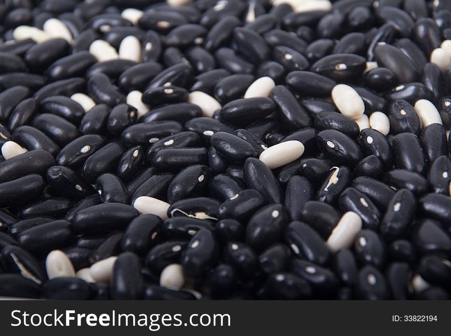 Dry black beans legume background