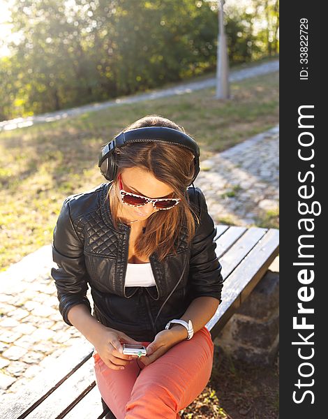 Young Woman Enjoying Music