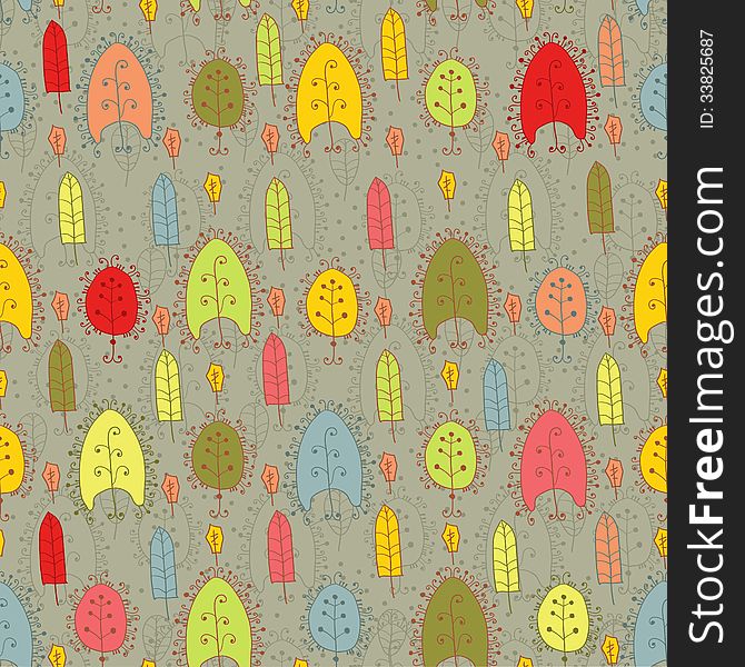 Seamless Pattern With Leaf,autumn Leaf Background