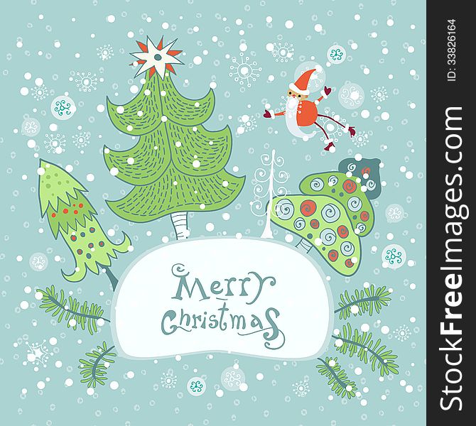 Christmas and New Year Greeting card