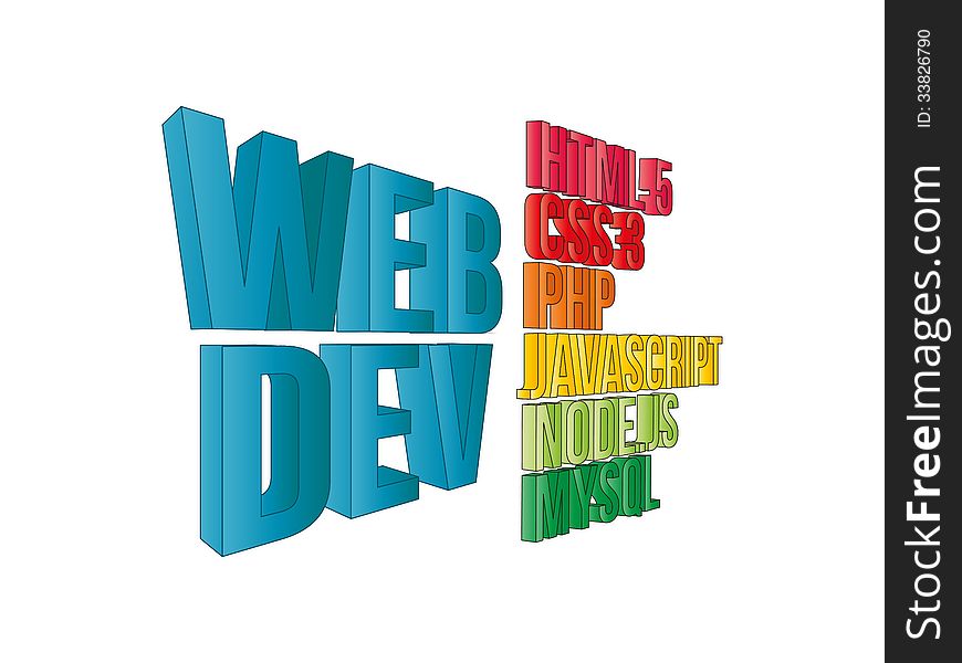 A vector based illustration of web development tools.