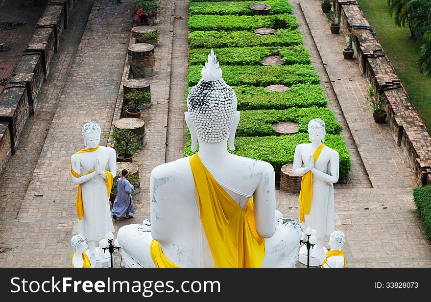 Back of Big Buddha at Old Temple Wat Yai Chai Mongkhon of Ayuthaya Province Thailand. Back of Big Buddha at Old Temple Wat Yai Chai Mongkhon of Ayuthaya Province Thailand