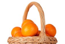 Basket Of Fresh Oranges, Mandarines Or Tangerines On Wh Royalty Free Stock Photo Basket Of Fresh Oranges, Mandarines Or Tangerines On Wh Royalty Free Stock Photo