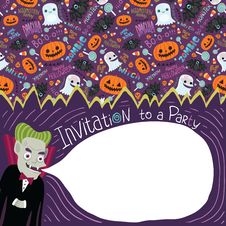 Happy Halloween Invitation With Dracula. Royalty Free Stock Photos Happy Halloween Invitation With Dracula. Royalty Free Stock Photos