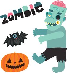 Halloween Zombie Monster Character With Pumpkin. Stock Photos Halloween Zombie Monster Character With Pumpkin. Stock Photos
