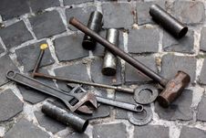 Old Tool Set Royalty Free Stock Photography Old Tool Set Royalty Free Stock Photography