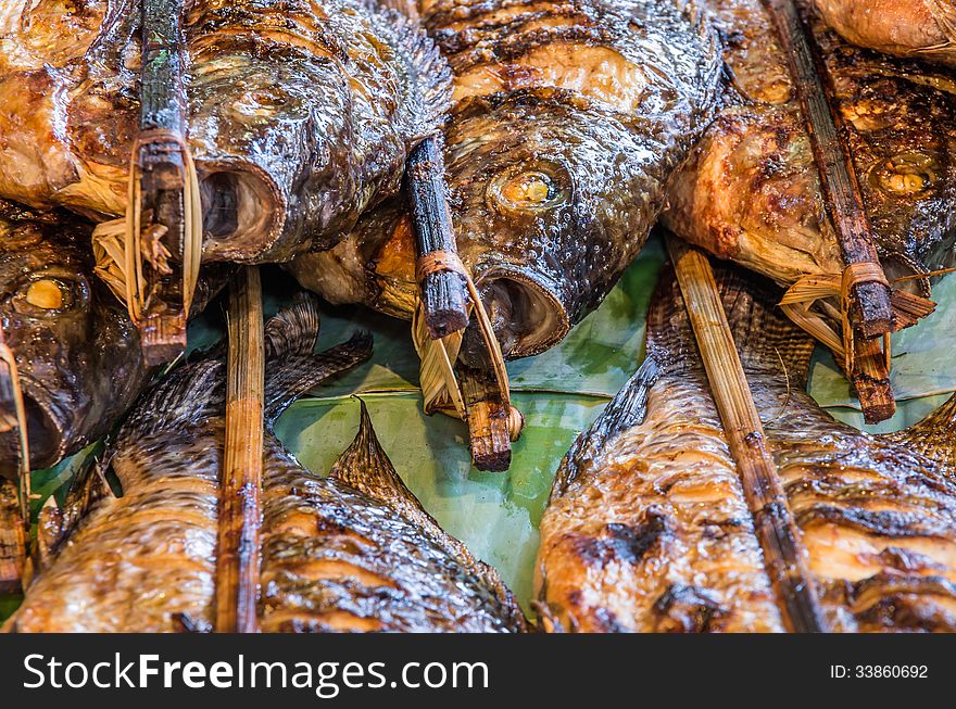Roasted Fish Skewers - Laos Style