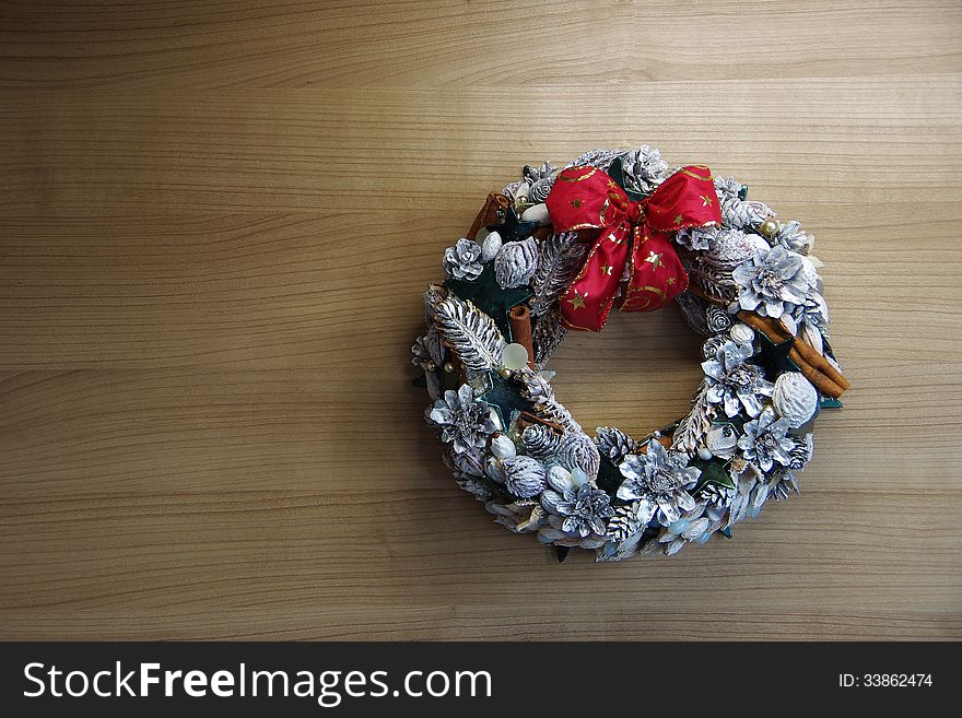 Christmas wreath for the wall or door. This wreath is made of natural materials.