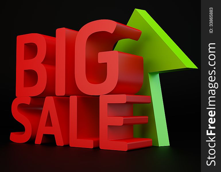 Big sale with up arrow