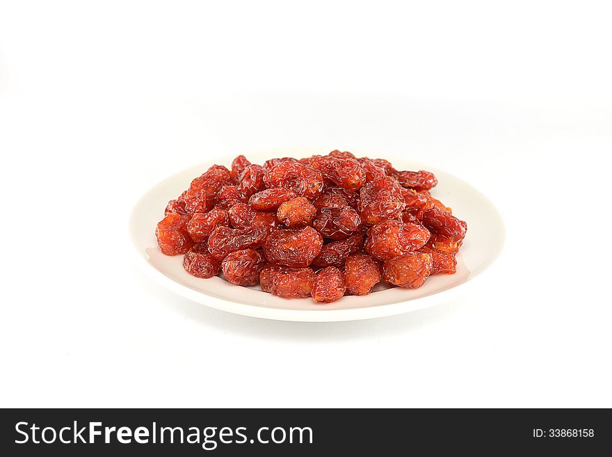 Dried tomatoes isolate on white background