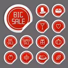 Free Sale Thanksgiving Stickers Stock Photo - 33874440