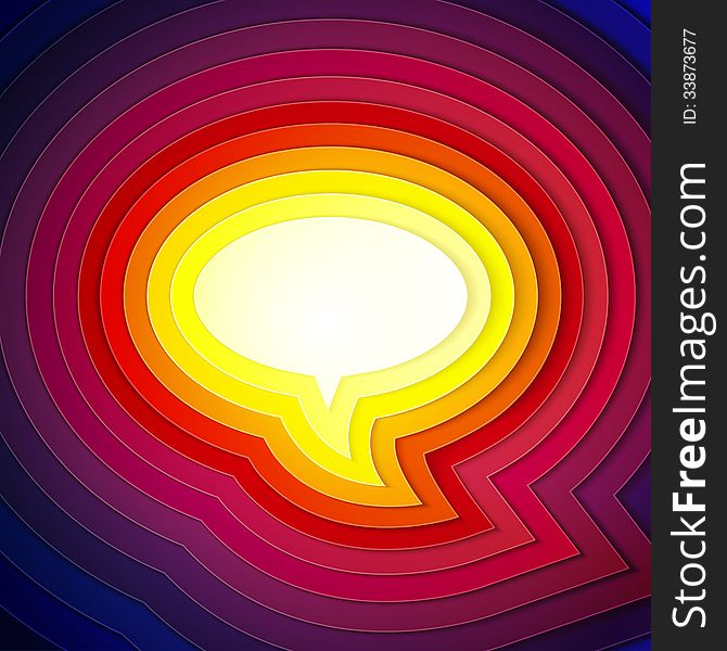 Rainbow paper layers chat bubble symbol. RGB EPS 10 illustration