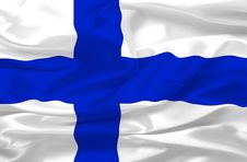 Finland Flag Made Of Silk Royalty Free Stock Images