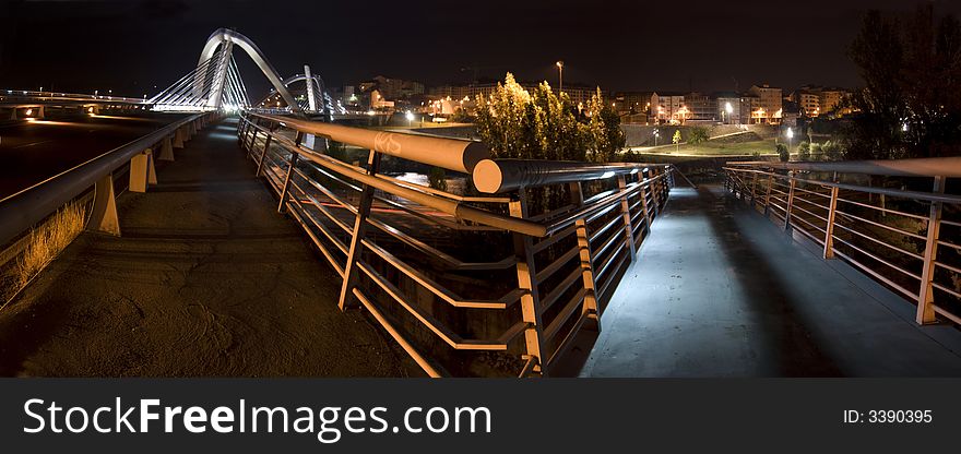 New metalic bridge  in ourense, panoramic photo. New metalic bridge  in ourense, panoramic photo
