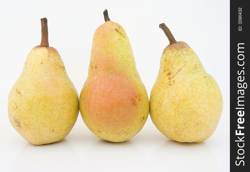 Isolated shot of sweet pears. Isolated shot of sweet pears