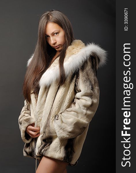 The girl in a fur coat. The girl in a fur coat
