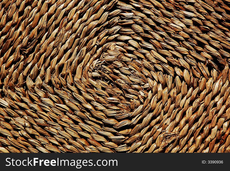 A Close Up of A Straw Mat Texture. A Close Up of A Straw Mat Texture