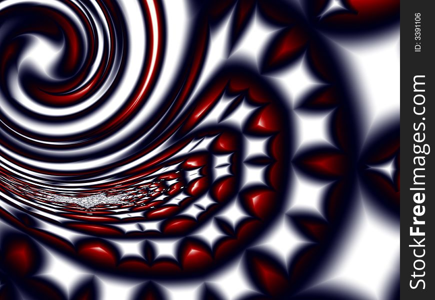 Generated fractal graphic - Mosaic in spiral