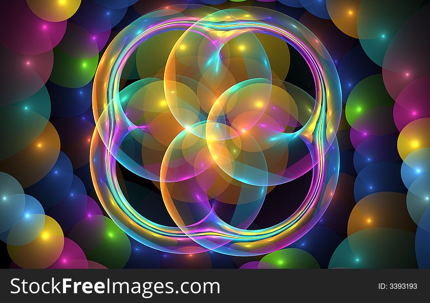 A bubble pattern over colorful gumballs. A bubble pattern over colorful gumballs