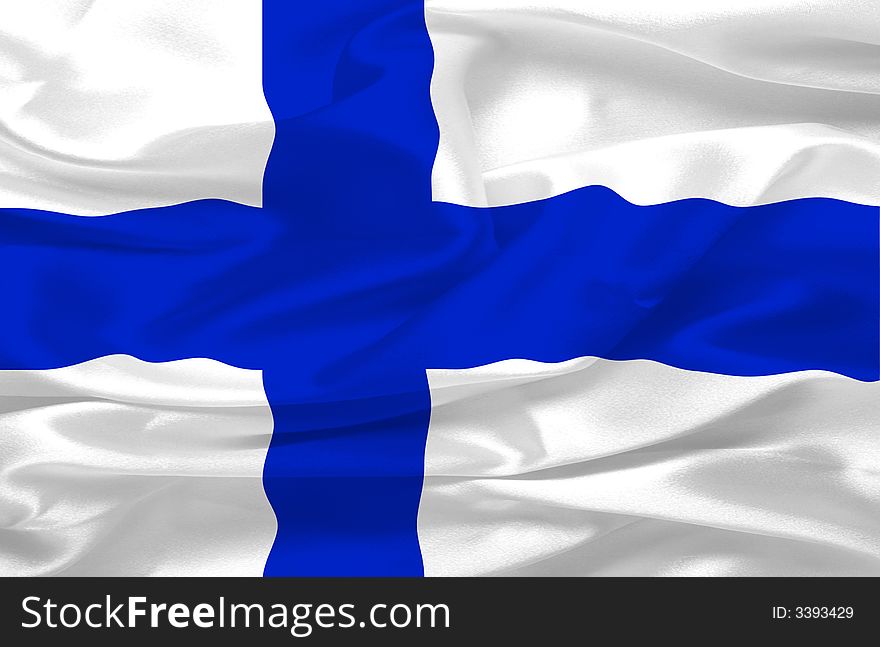 Finland flag made of silk - digital illustration