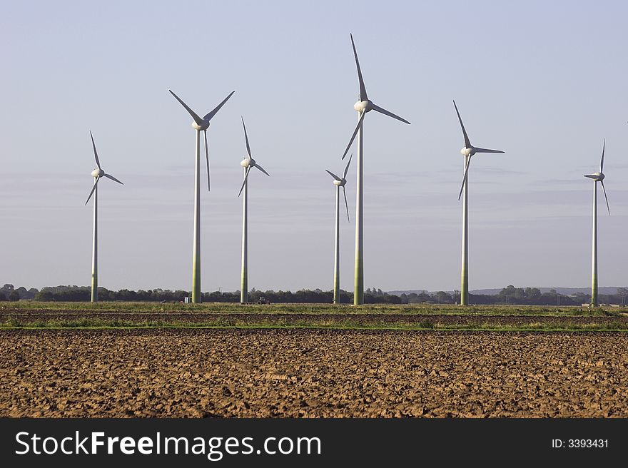 Wind turbines on agricultural land