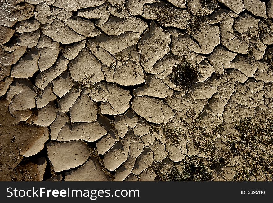 Dry season weather with crack on mud pie. Dry season weather with crack on mud pie